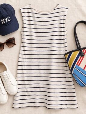 Daily Practice Anthropologie Striped Cotton Sleeveless Shift Dress Small